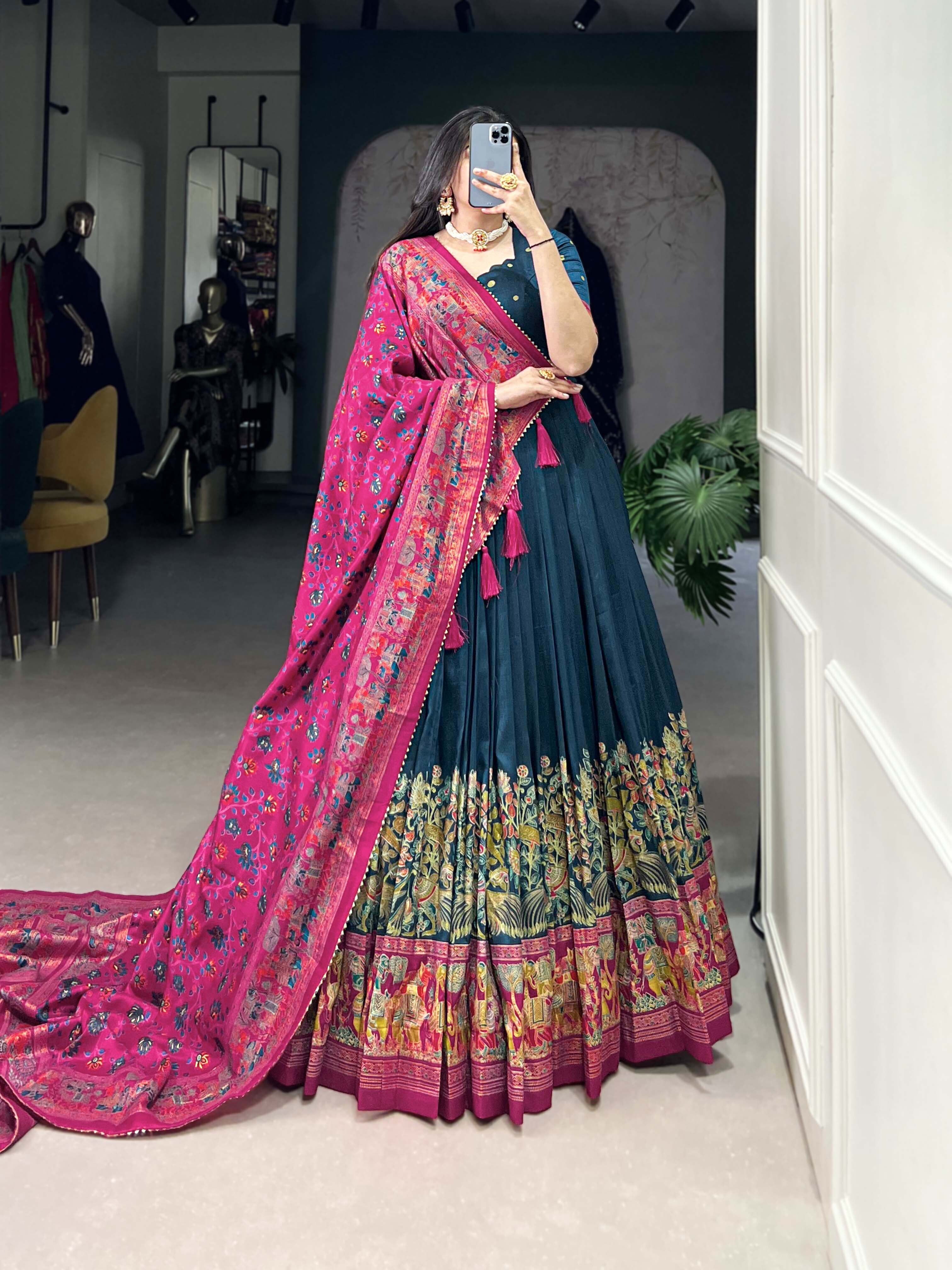 aneri international Floral Print, Printed Semi Stitched Lehenga Choli-picture-25