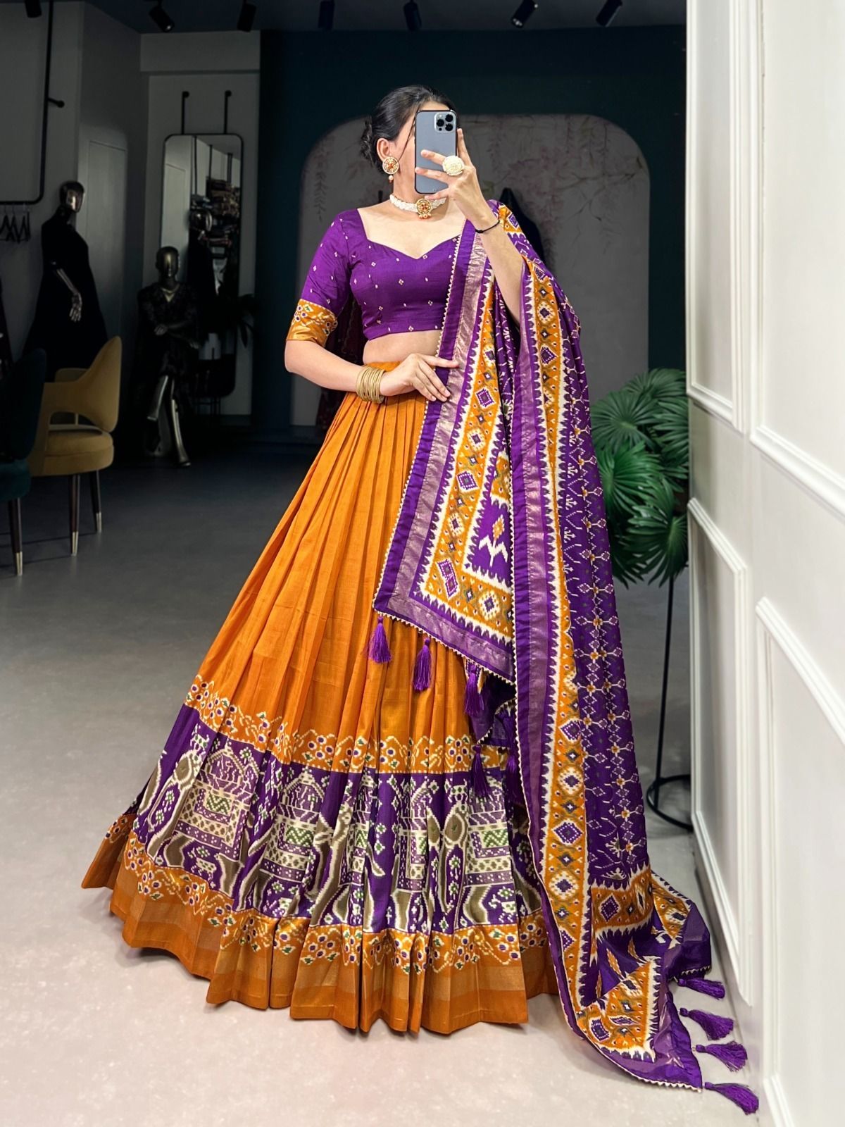 nexusforcehub Floral Print Semi Stitched Lehenga Choli-picture-32