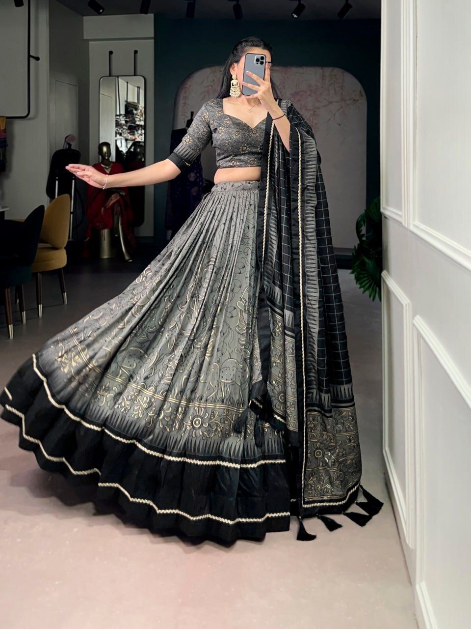 hamofy Printed Semi Stitched Lehenga Choli-picture-17