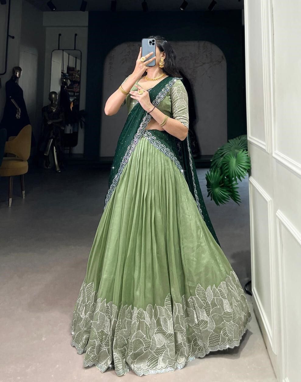 ethnicset Embroidered Semi Stitched Lehenga Choli-picture-20