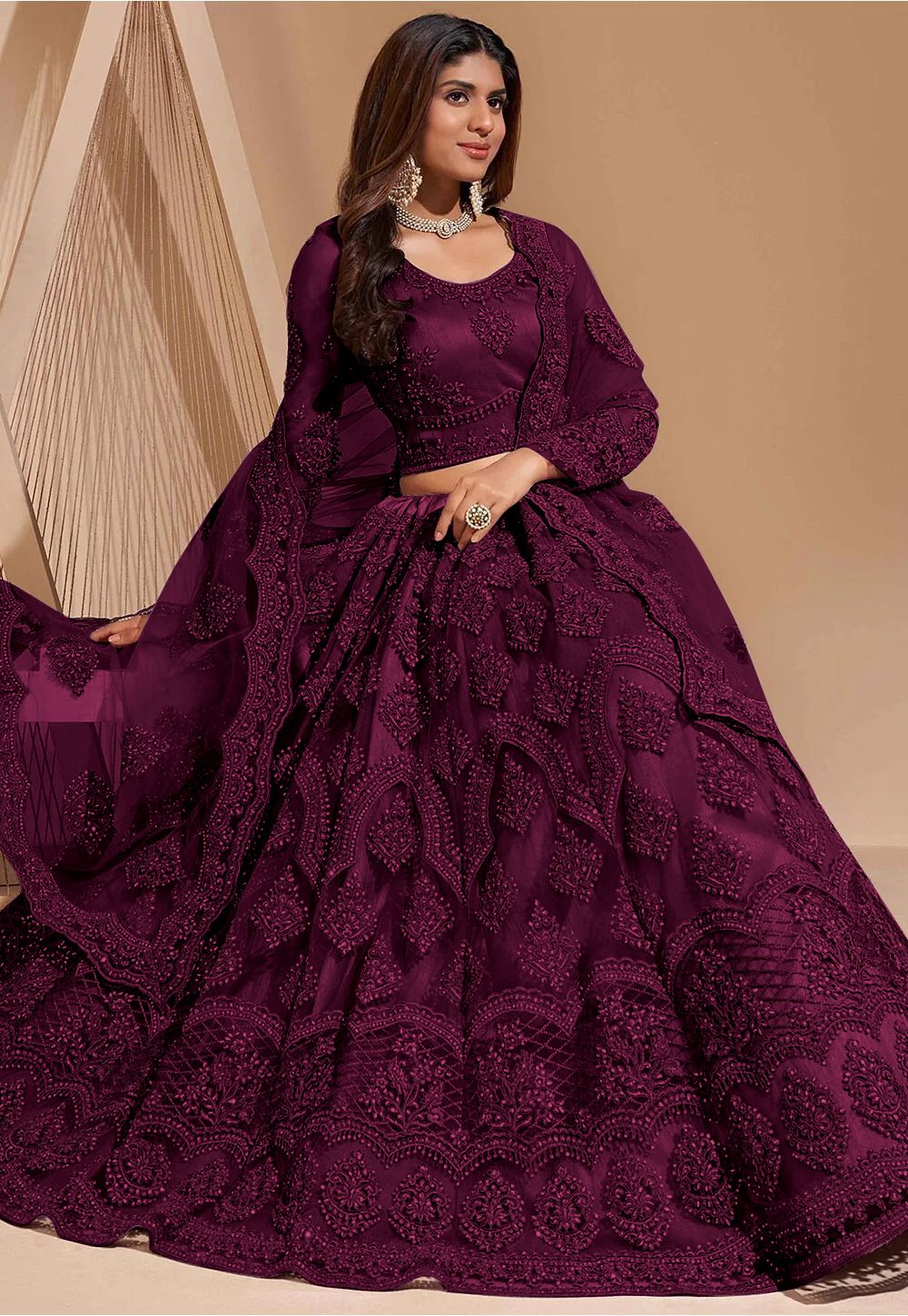 house of common Embroidered Semi Stitched Lehenga Choli-picture-10