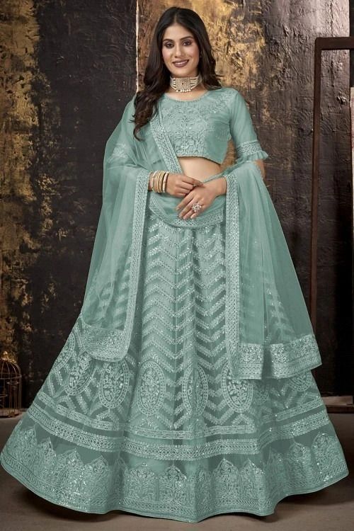 Embroidered Semi Stitched Lehenga Choli-image-34