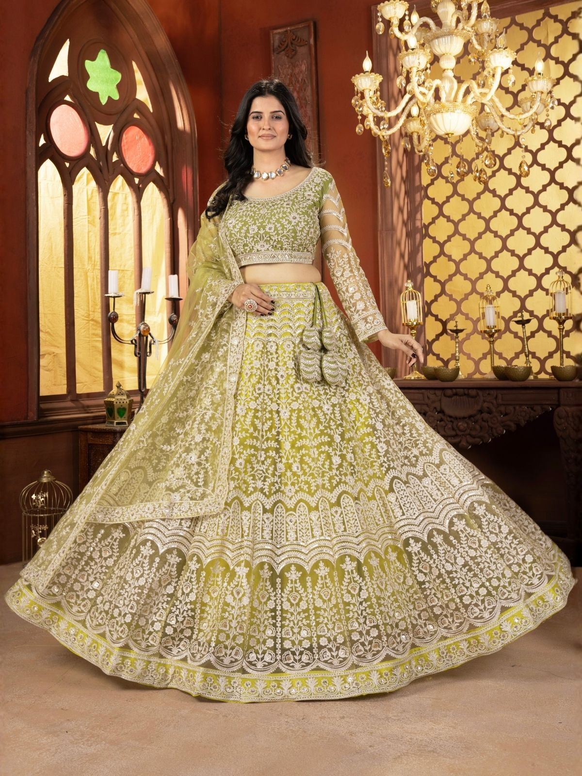 odette Embellished Semi Stitched Lehenga Choli-picture-7