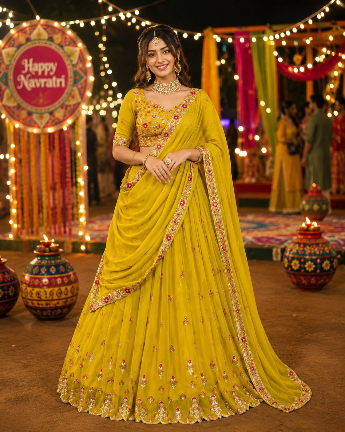 negroni Embroidered Semi Stitched Lehenga Choli-picture-20