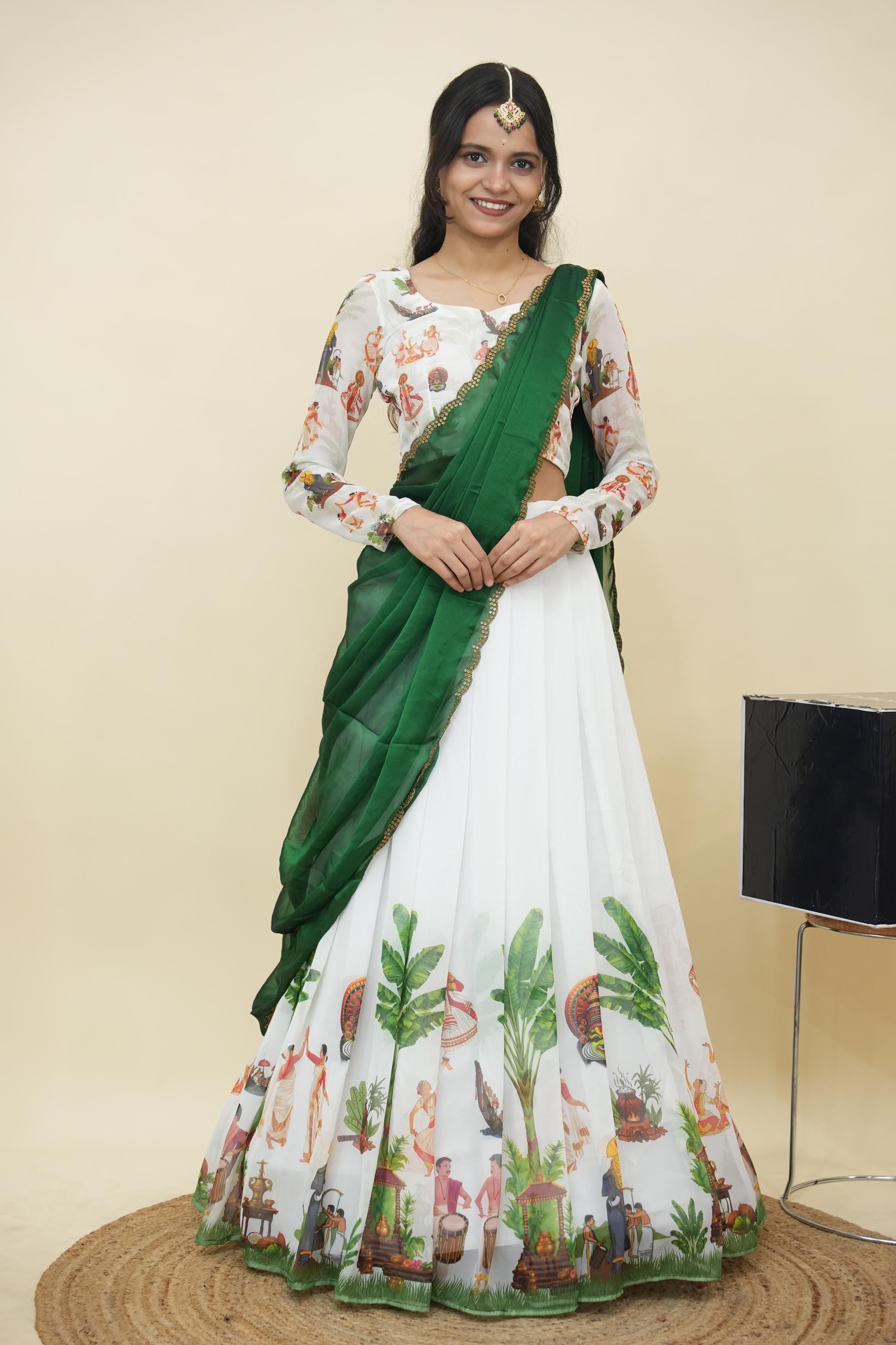 pinkbindi Printed Semi Stitched Lehenga Choli-picture-12