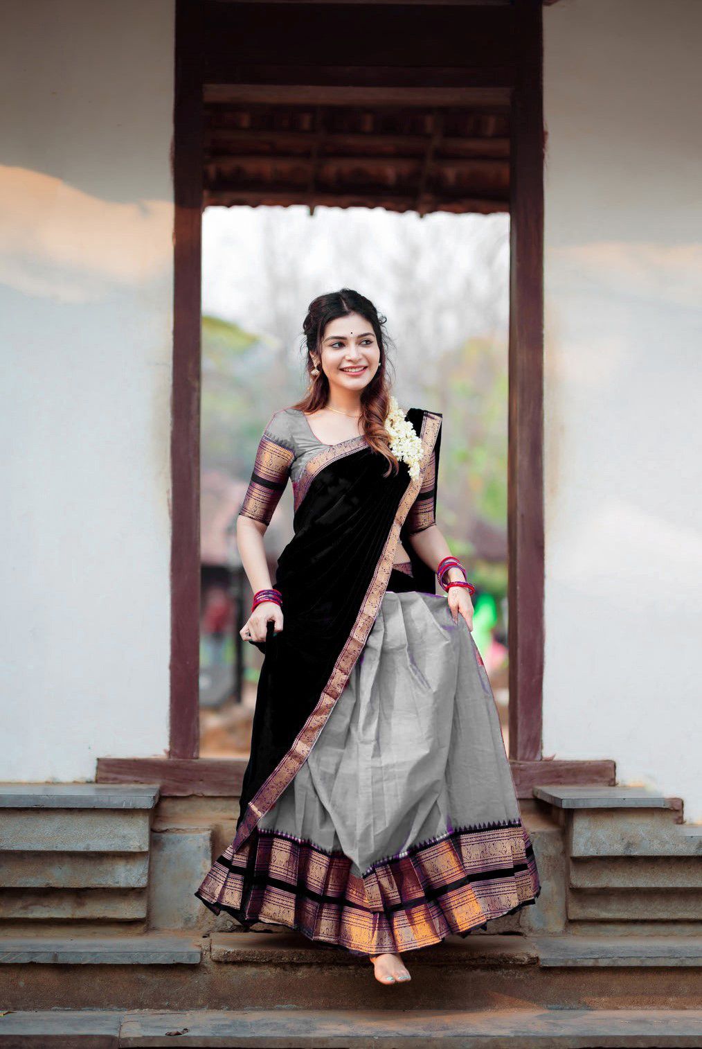 pavitraa sarees Solid Semi Stitched Lehenga Choli-picture-10