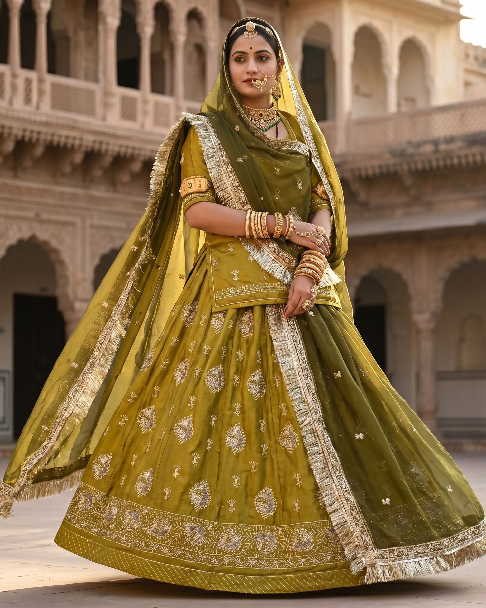 mantushti Embroidered Semi Stitched Rajputi Poshak-picture-17