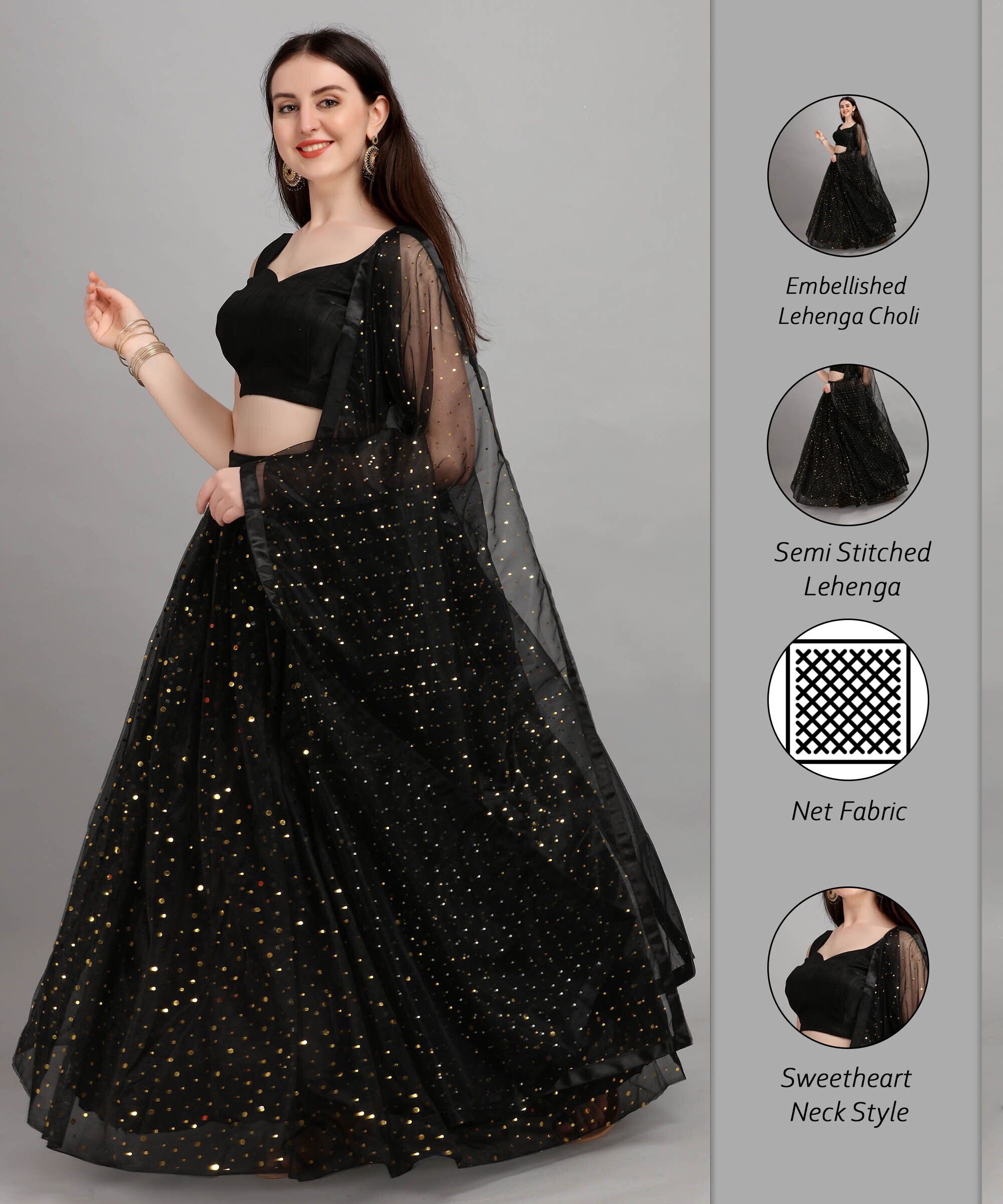 color bucket Embellished, Self Design Semi Stitched Lehenga Choli-picture-23