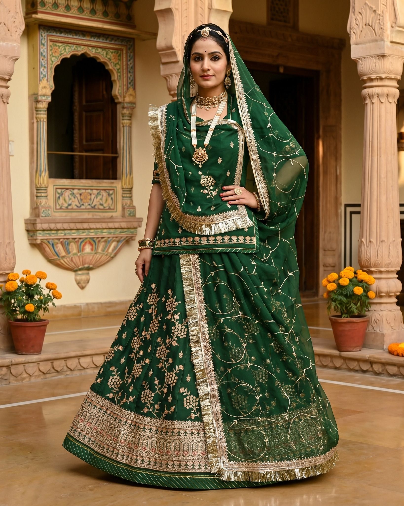 mantushti Embroidered Semi Stitched Rajputi Poshak-picture-23