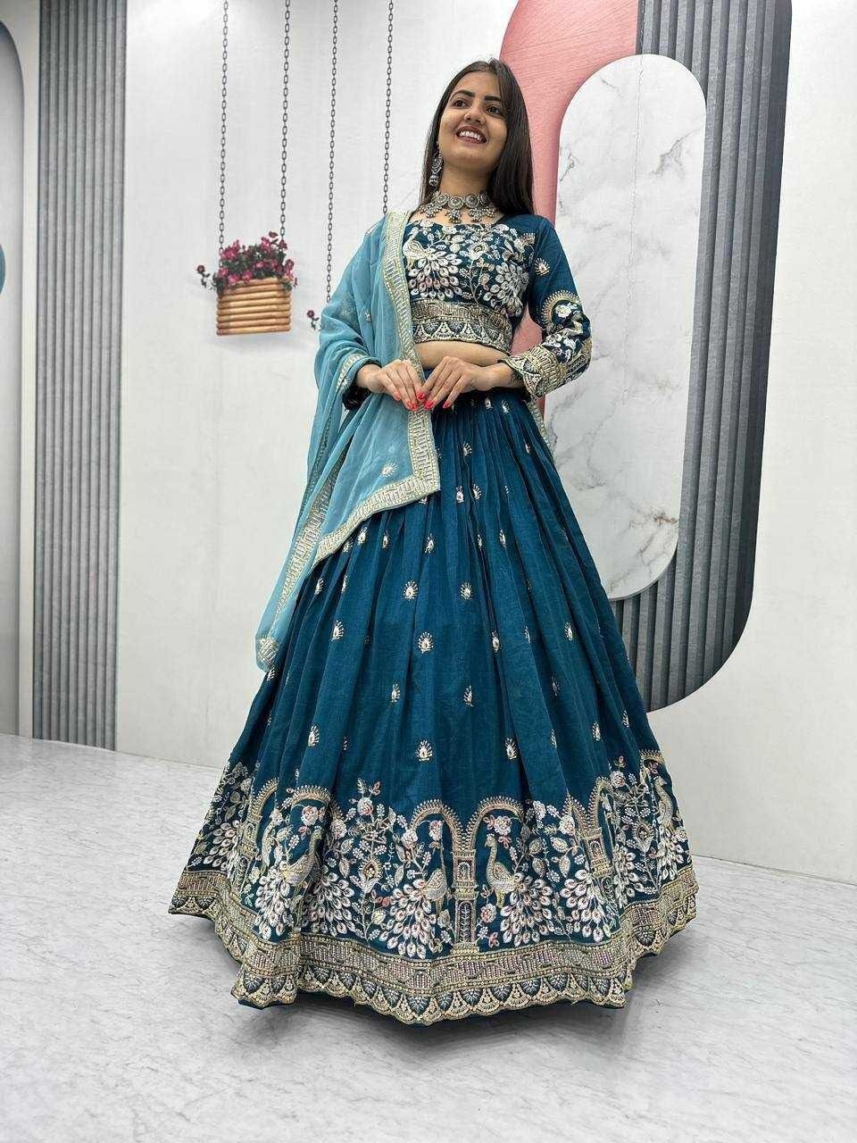 Embroidered Semi Stitched Lehenga Choli-image-37