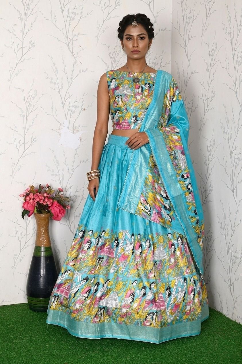 ntraditions Floral Print Semi Stitched Lehenga Choli-picture-22
