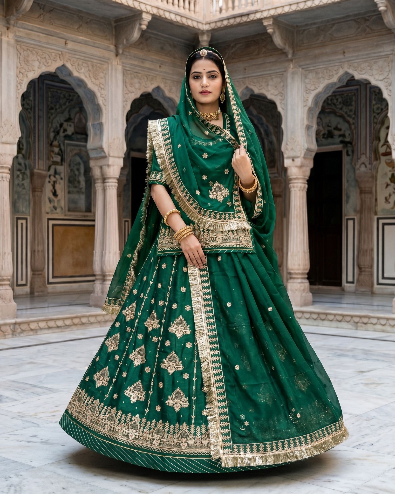 mantushti Embroidered Semi Stitched Rajputi Poshak-picture-43