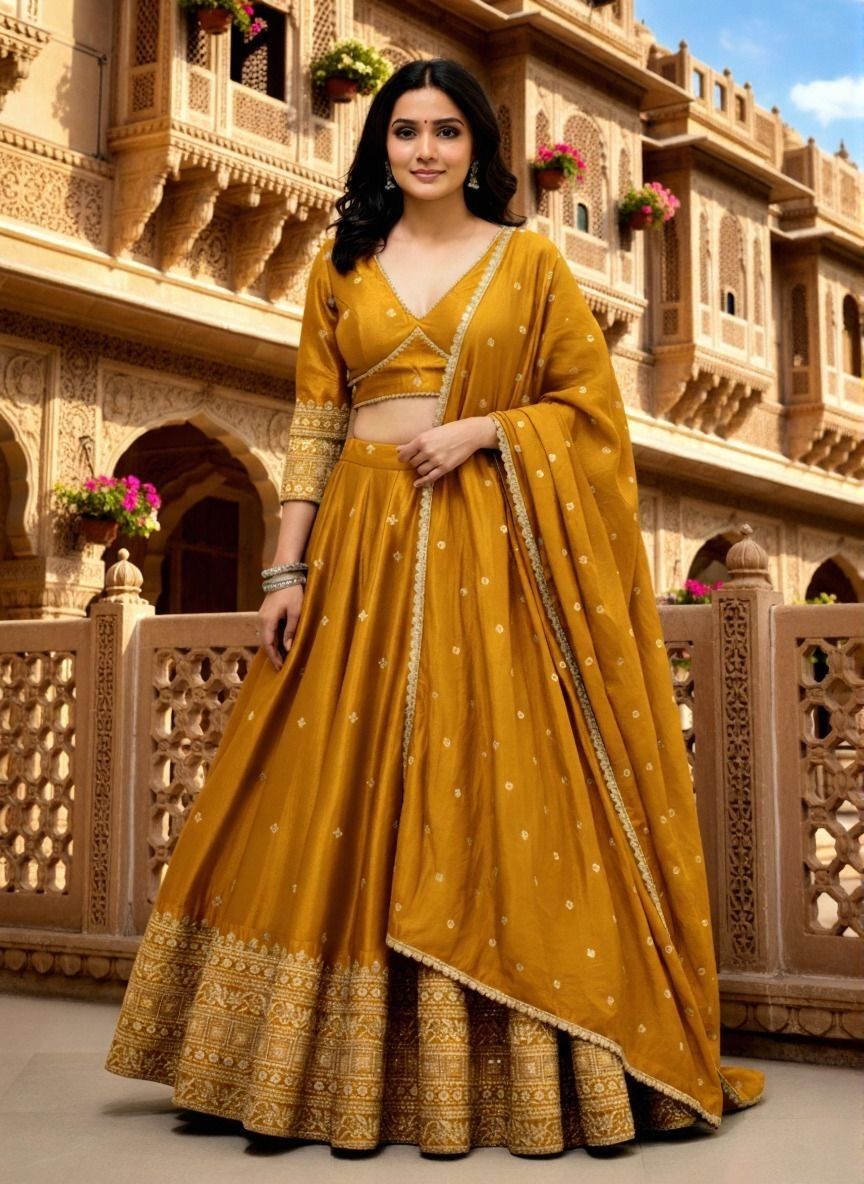 udbhav export Embroidered Semi Stitched Lehenga Choli-picture-25
