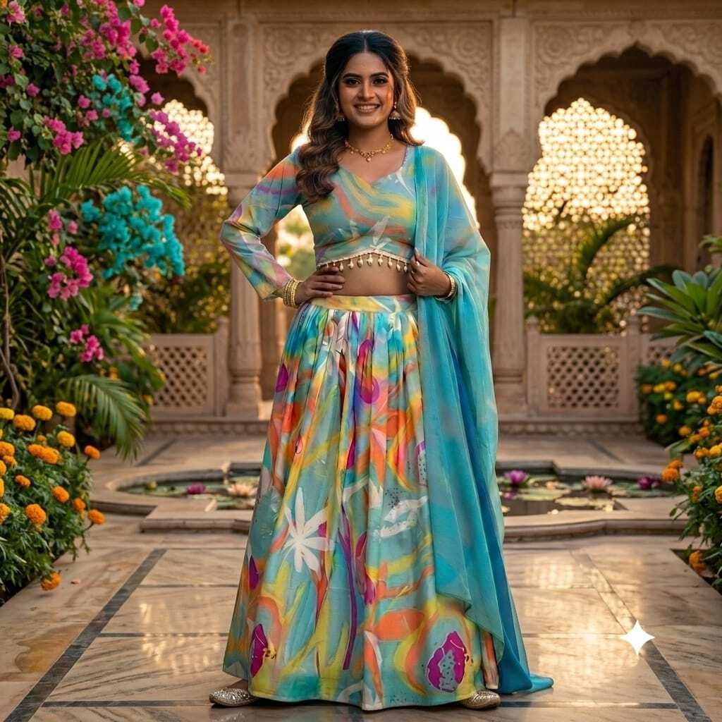 Digital Print Semi Stitched Lehenga Choli-image-39