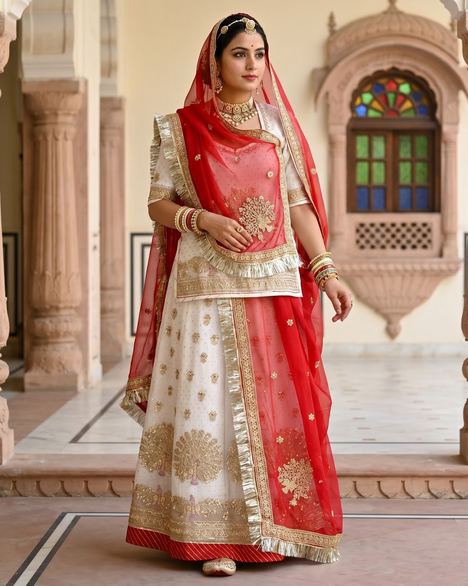 mantushti Embroidered Semi Stitched Rajputi Poshak-picture-13