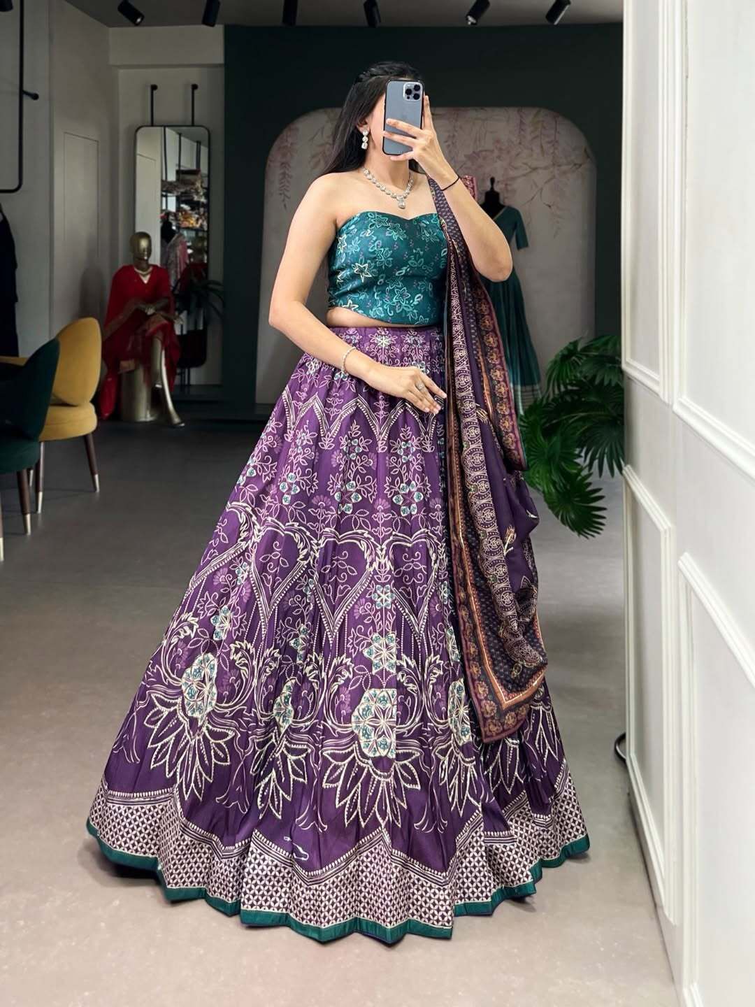 cynorhubcre Floral Print Semi Stitched Lehenga Choli-picture-19