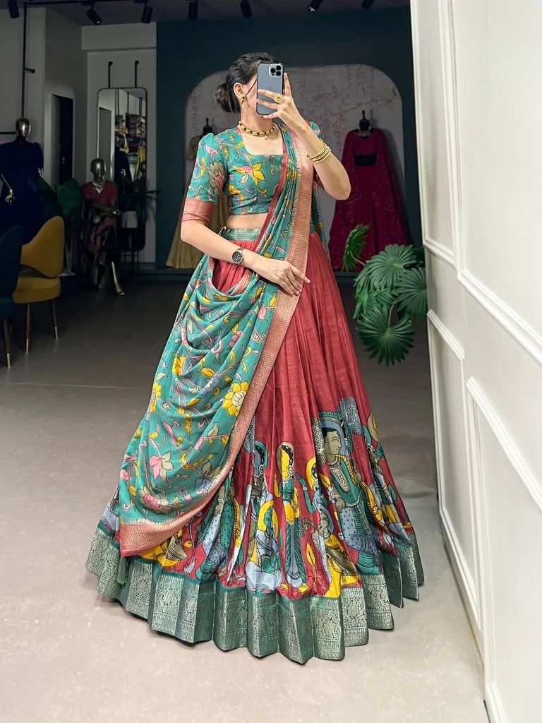 veehaus Printed Semi Stitched Lehenga Choli-picture-35