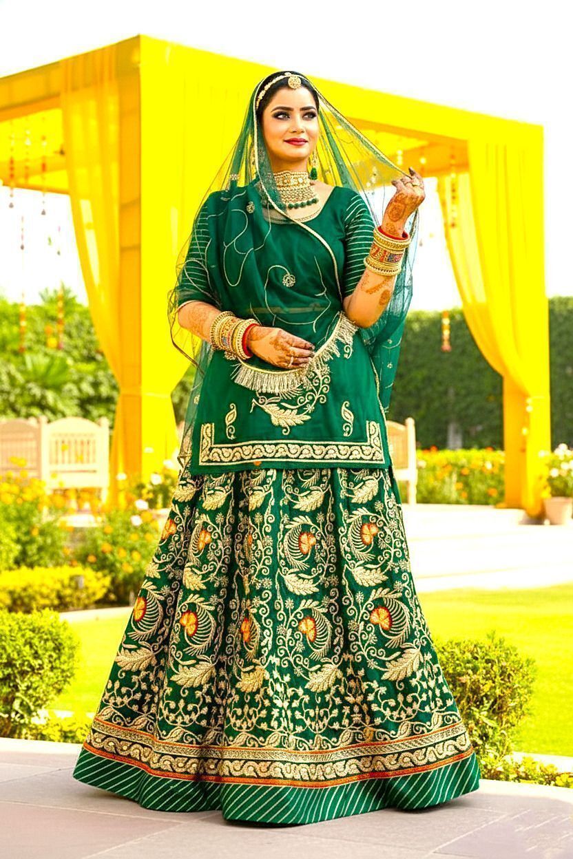 bhawani saree center Embroidered Semi Stitched Rajputi Poshak-picture-22