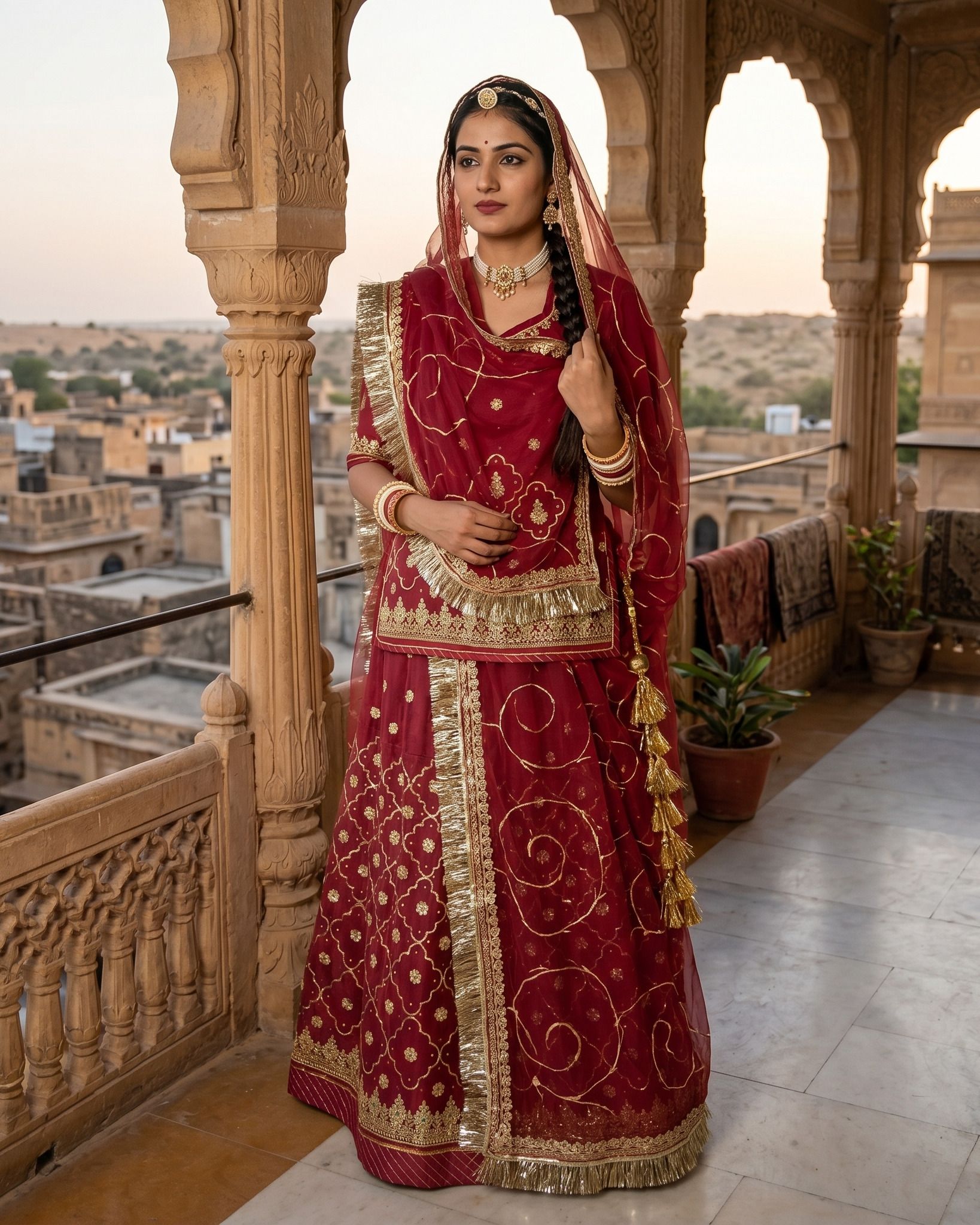 mantushti Embroidered Semi Stitched Rajputi Poshak-picture-31
