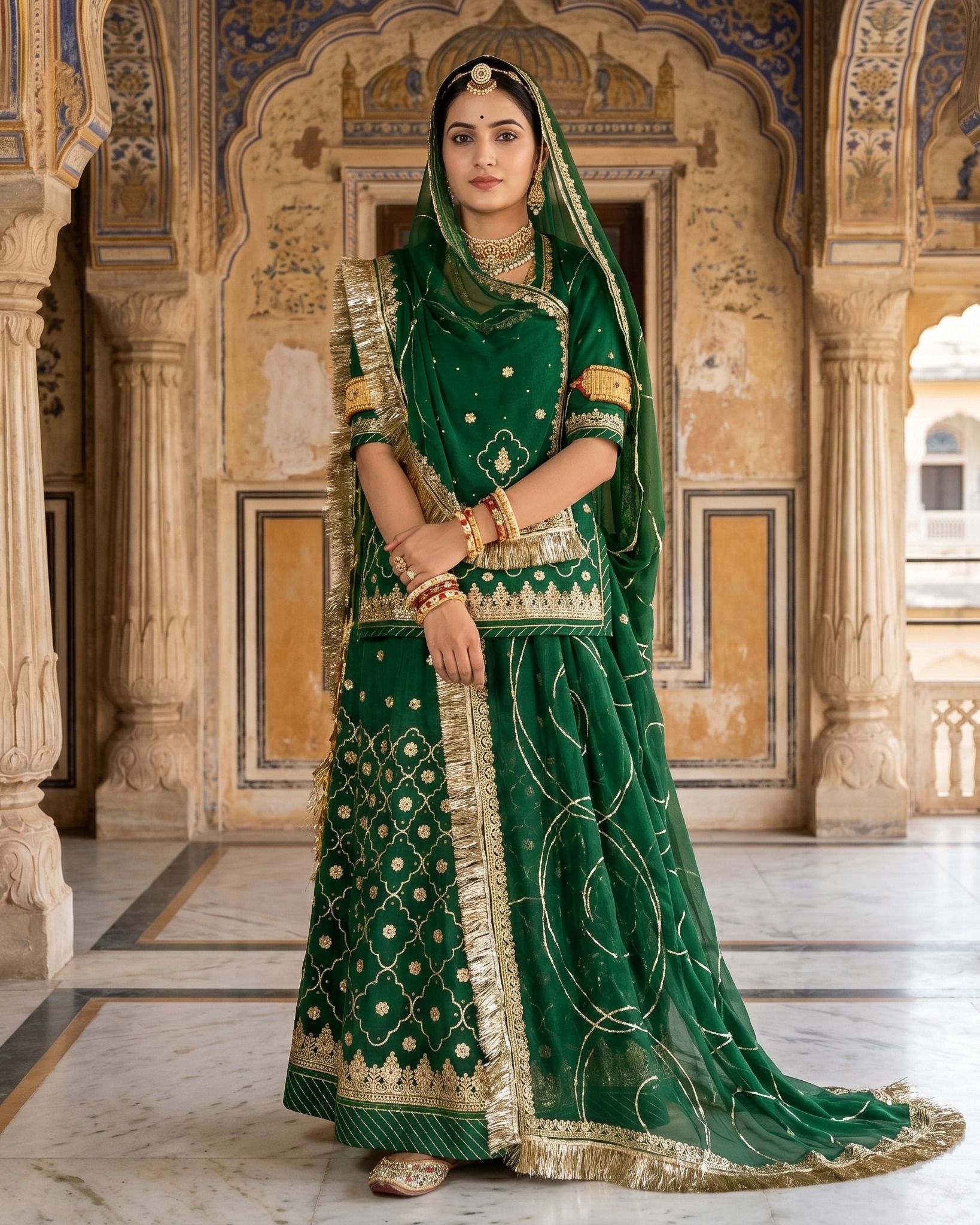 mantushti Embroidered Semi Stitched Rajputi Poshak-picture-29