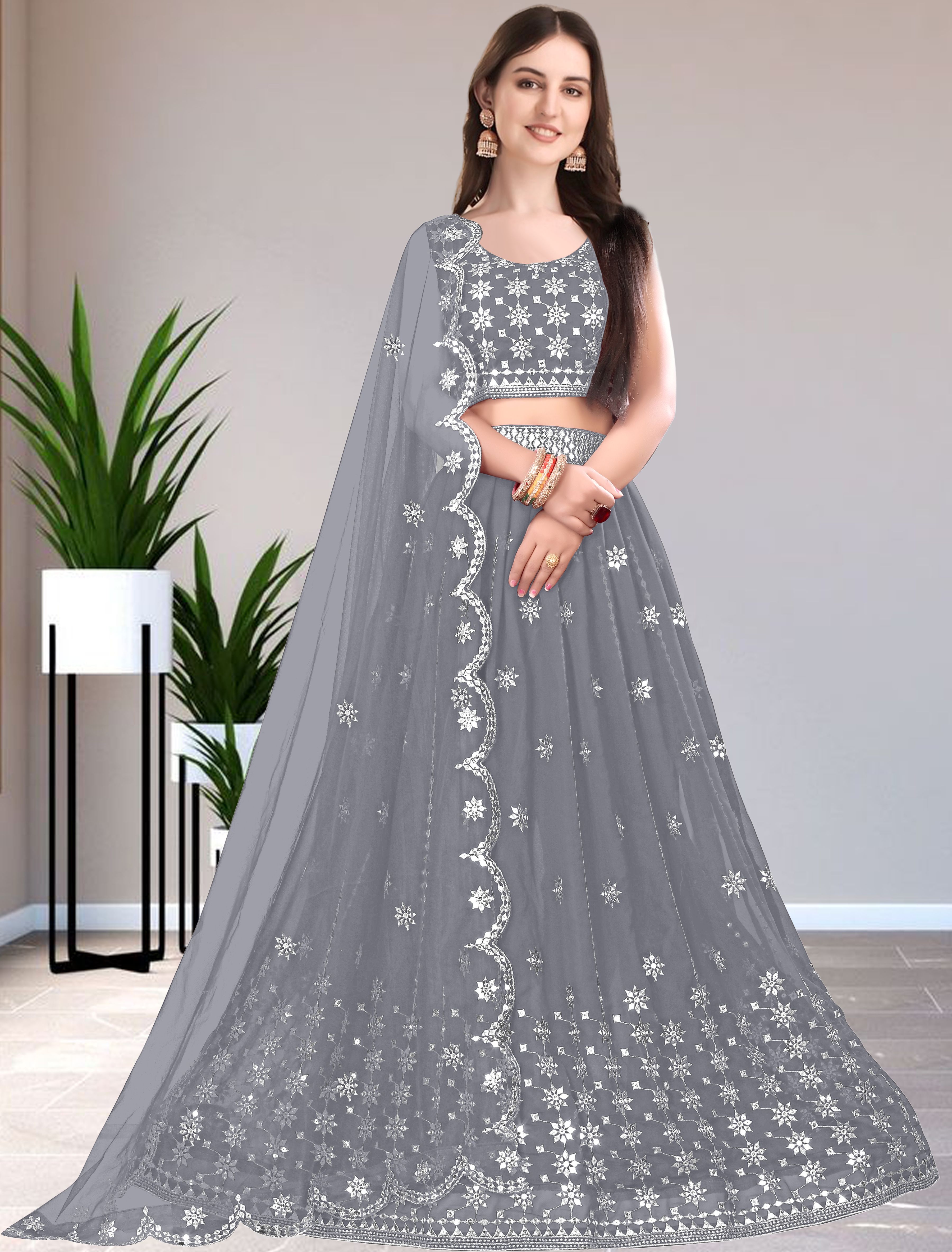 women wed Embroidered Semi Stitched Lehenga Choli-picture-13
