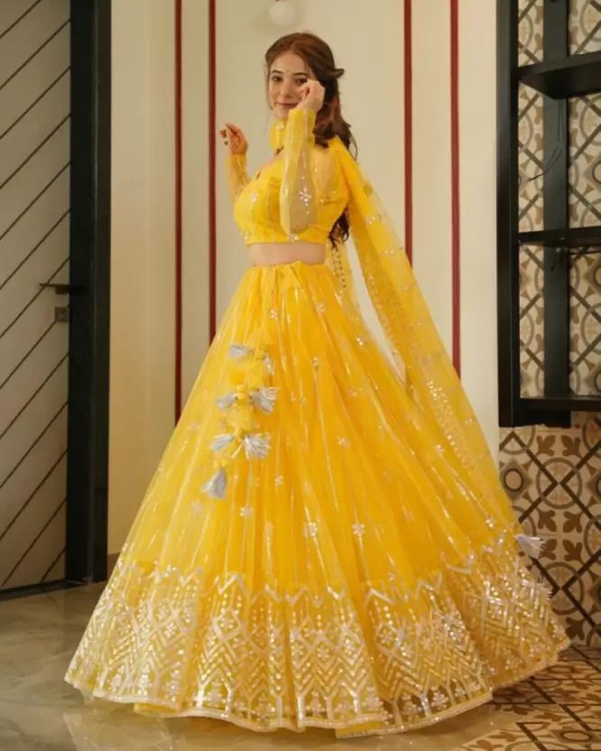 Embroidered Semi Stitched Lehenga Choli-image-27