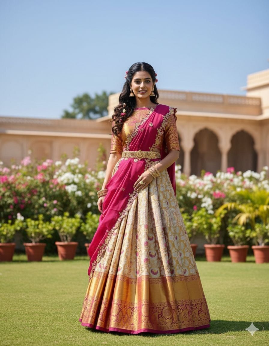 adeshethnicwear Self Design Semi Stitched Lehenga Choli-picture-18