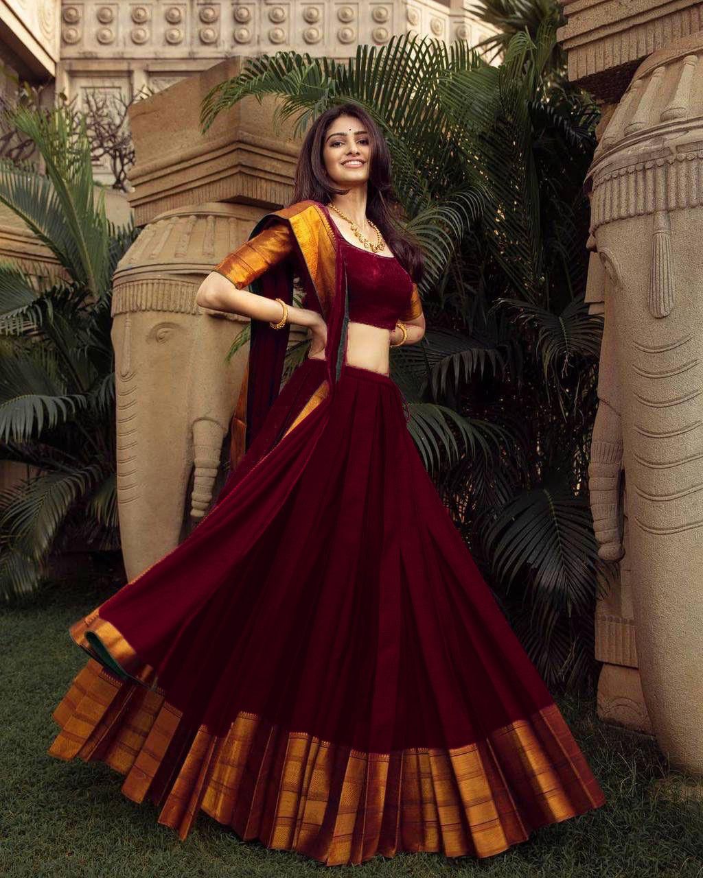 fabcartz Solid Semi Stitched Lehenga Choli-picture-13