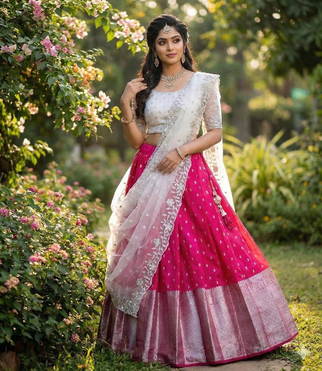 shreeenathjicreation Self Design Semi Stitched Lehenga & Crop Top-picture-13