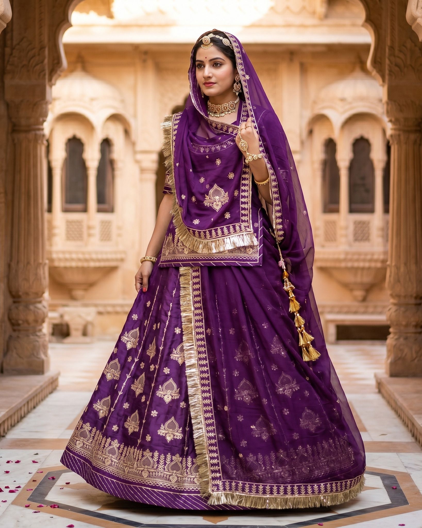 mantushti Embroidered Semi Stitched Rajputi Poshak-picture-40