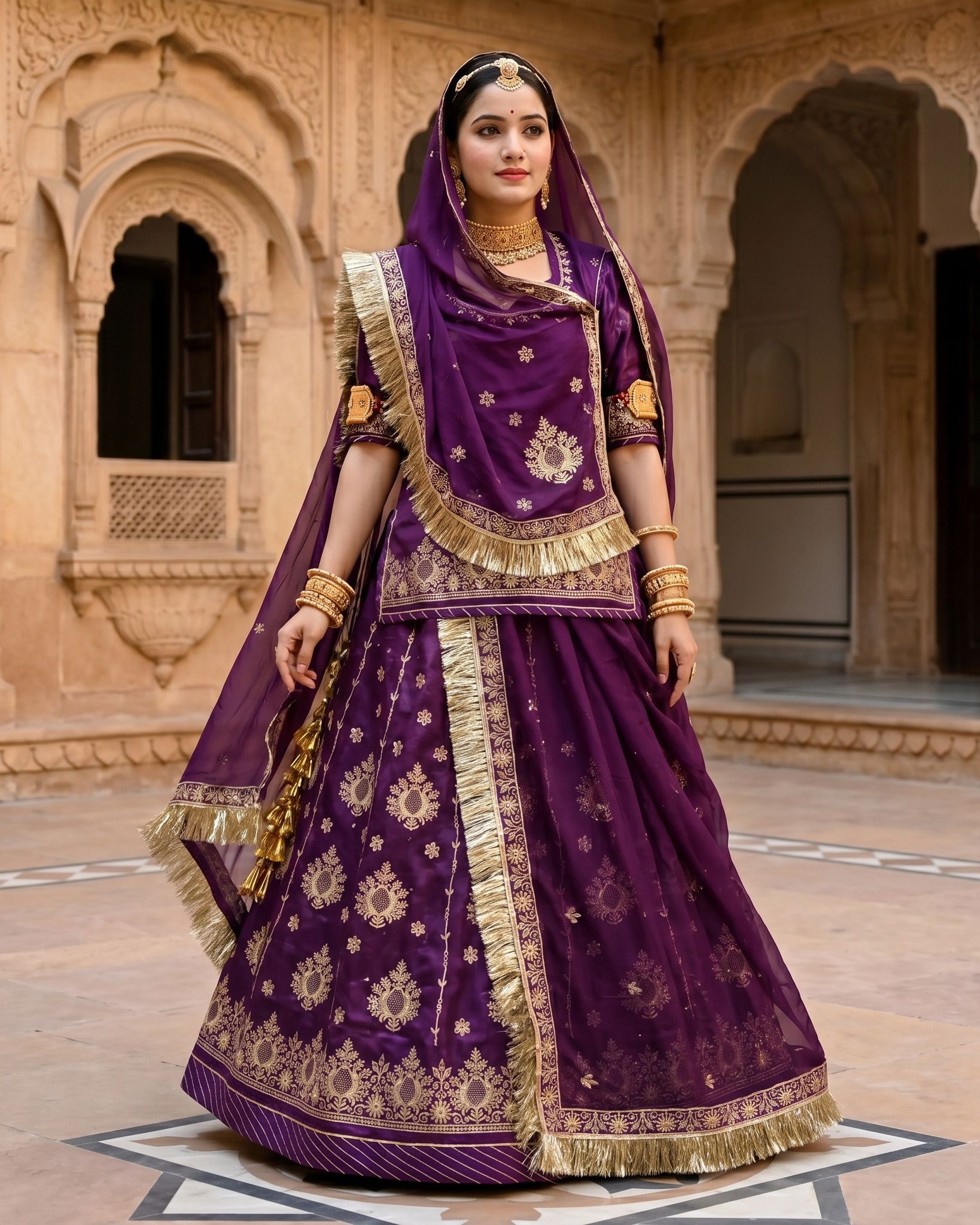 mantushti Embroidered Semi Stitched Rajputi Poshak-picture-36