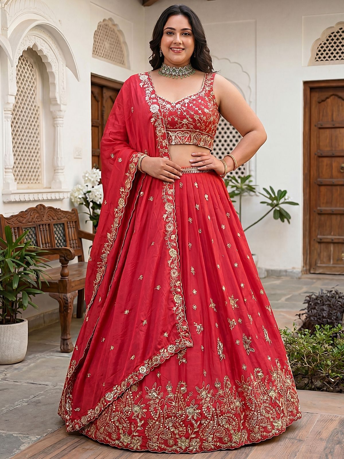 odette Embellished Semi Stitched Lehenga Choli-picture-4
