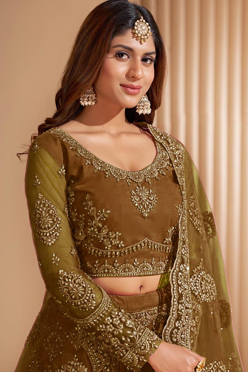 Embroidered Semi Stitched Lehenga Choli-image-5