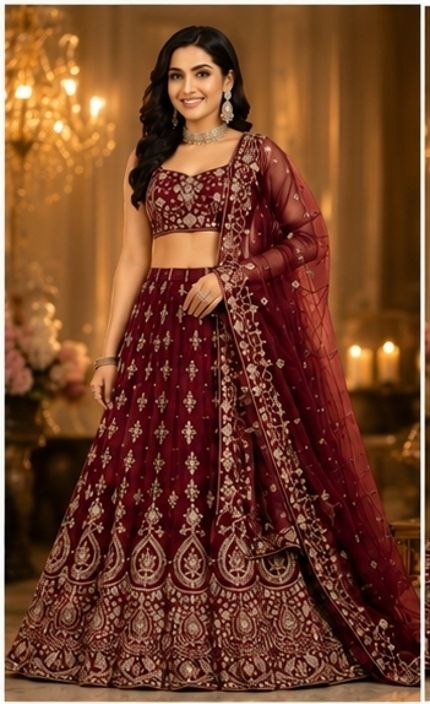 Embroidered Semi Stitched Lehenga Choli-image-49