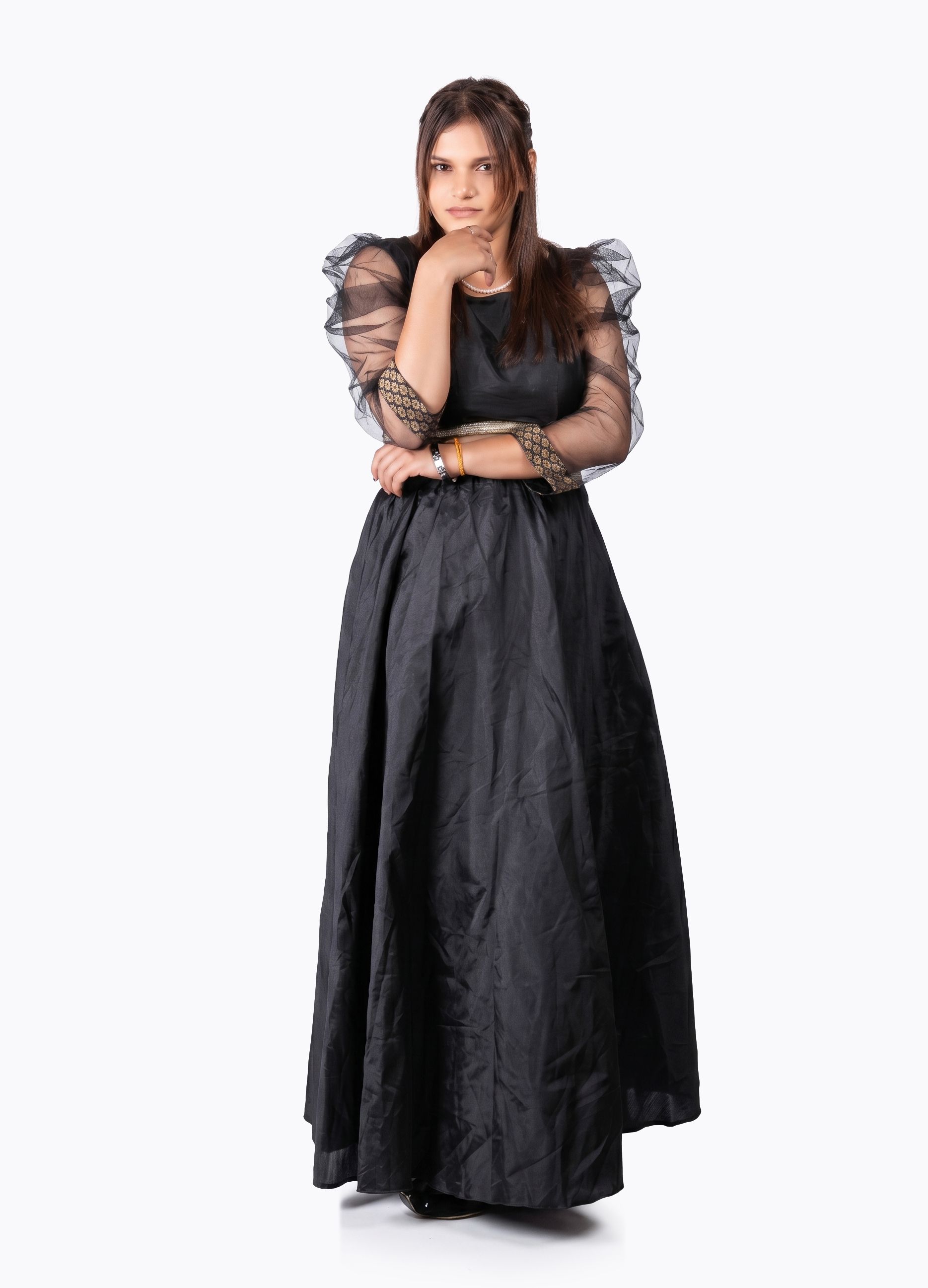 Solid Stitched Lehenga & Crop Top-image-8