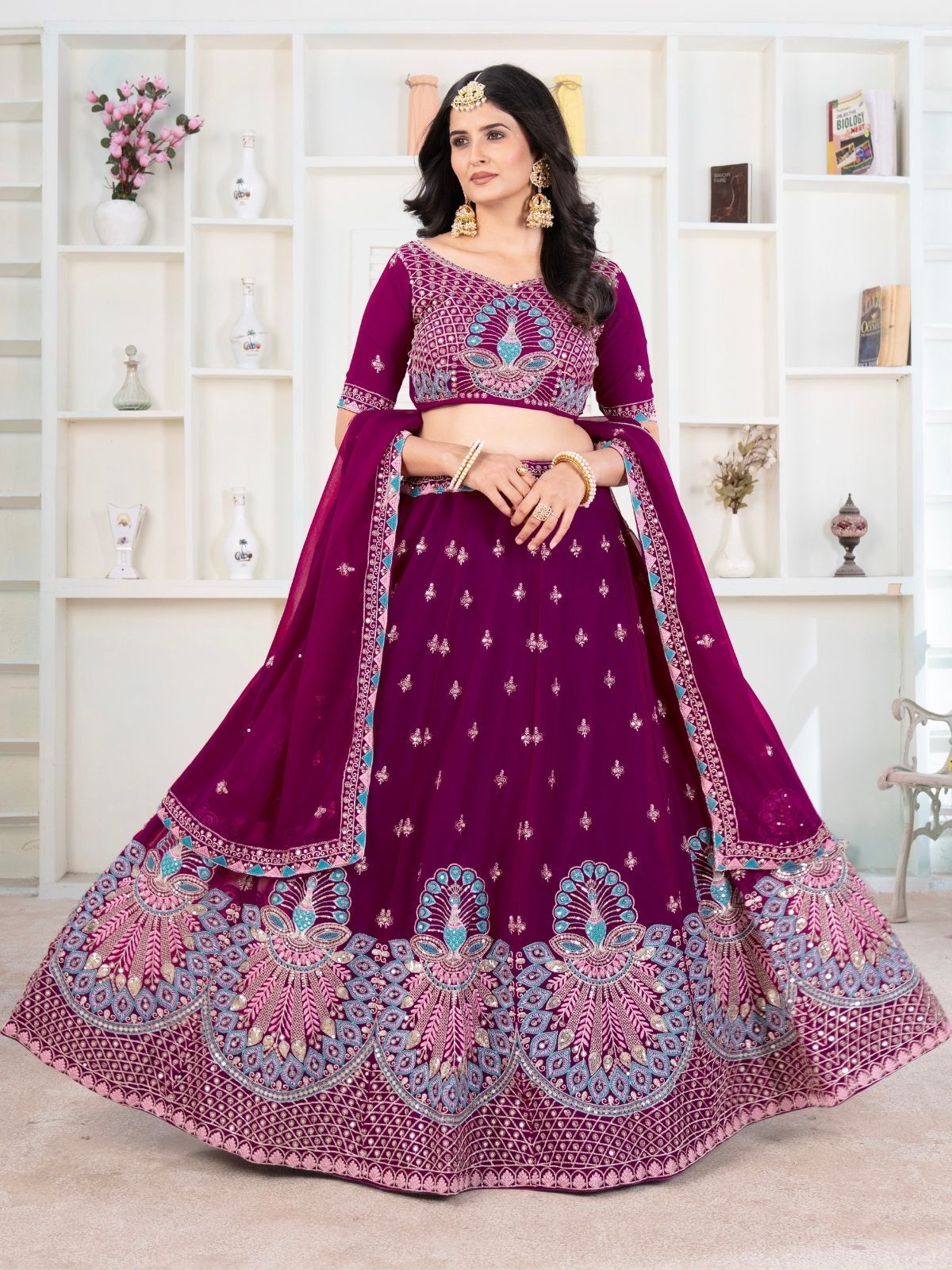 odette Embellished Semi Stitched Lehenga Choli-picture-8