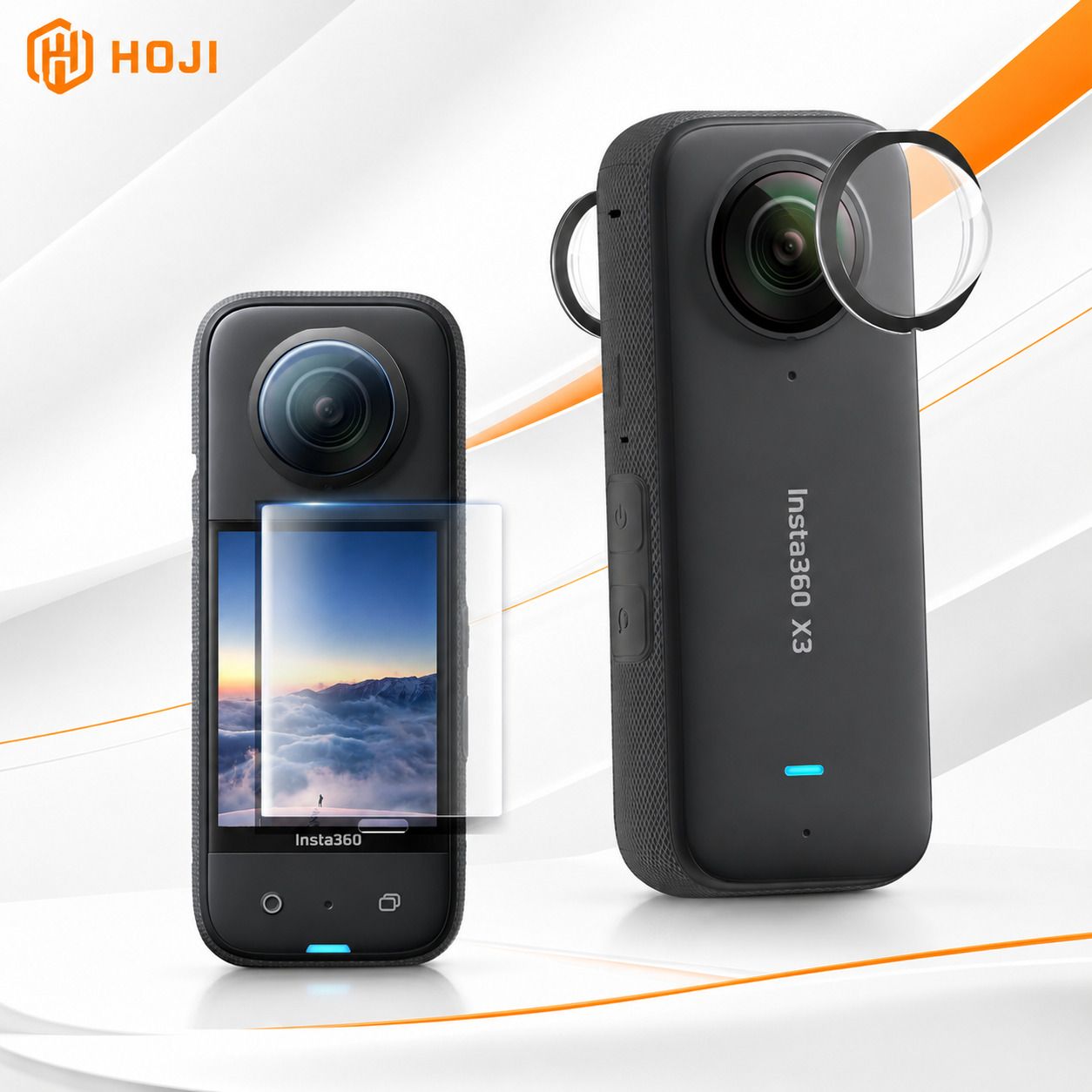 HOJI Lens Protector & Screen Tempered Glass for Insta360 X3 Lens Cap-picture-19