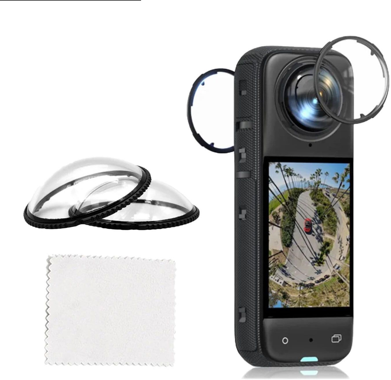 GiftMax Insta 360 X4 Lens 2Pcs Dual Lens Protector Guard Sticky Tempered for Insta 360 Lens Cap-image-11