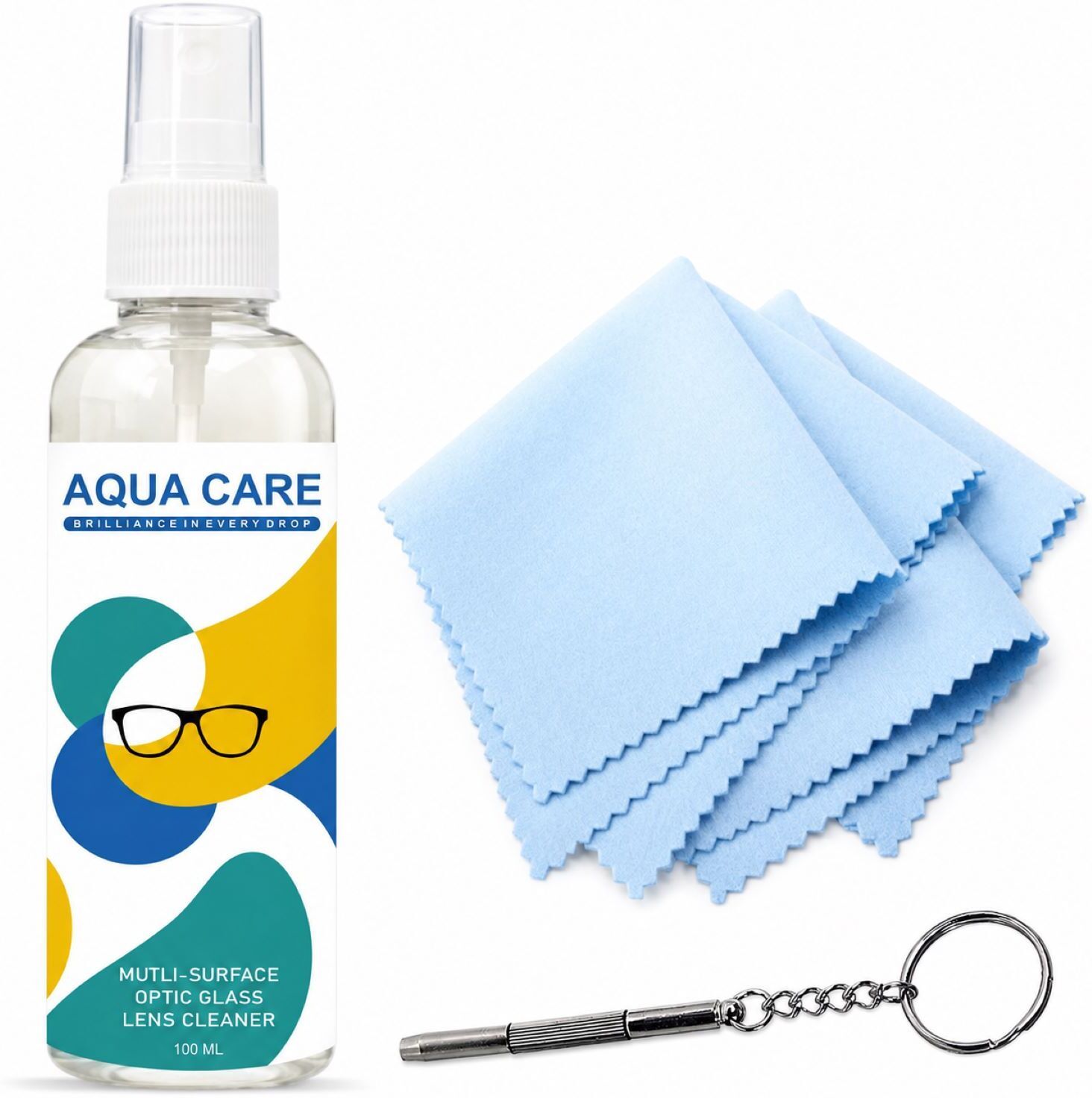 Aqua Care Lens Cleaner Spray 100ML with 2 Cloths and Screw Cap Glasses Lens Cleaner Ultra Lens Cleaner-image-33