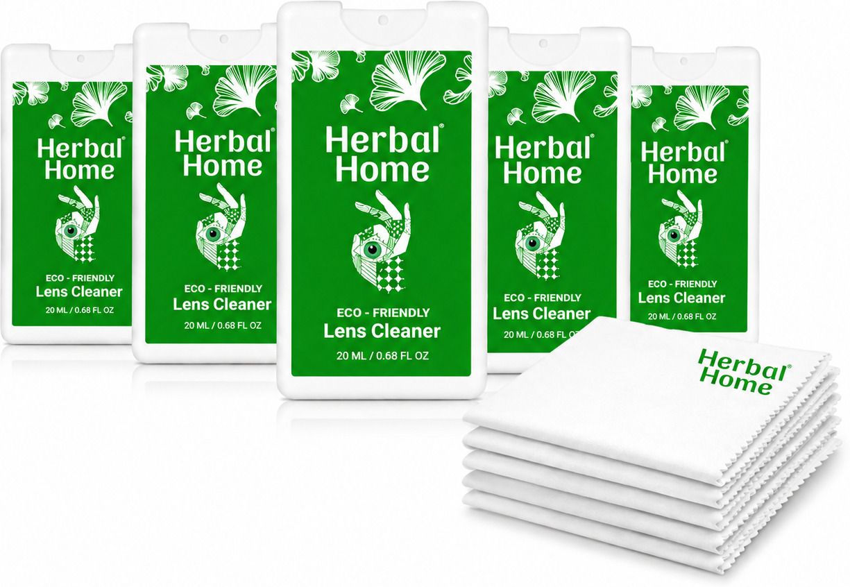 Herbal Home Lens Cleaner 20ML Pack of 5 with 5 Cloths Optical Lens Cleaning Spray Care Wipe Lens Cleaner-image-24