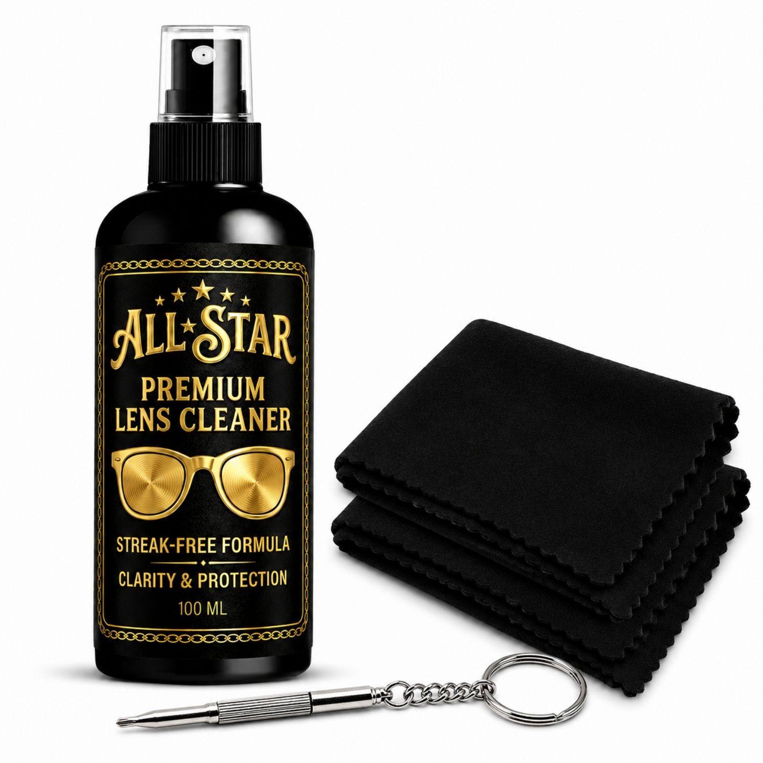 All Star Lens Cleaner Spray 100ML with 2 Cloths and Screen Duster for Lens Care Kit Clean Lens Cleaner-image-14