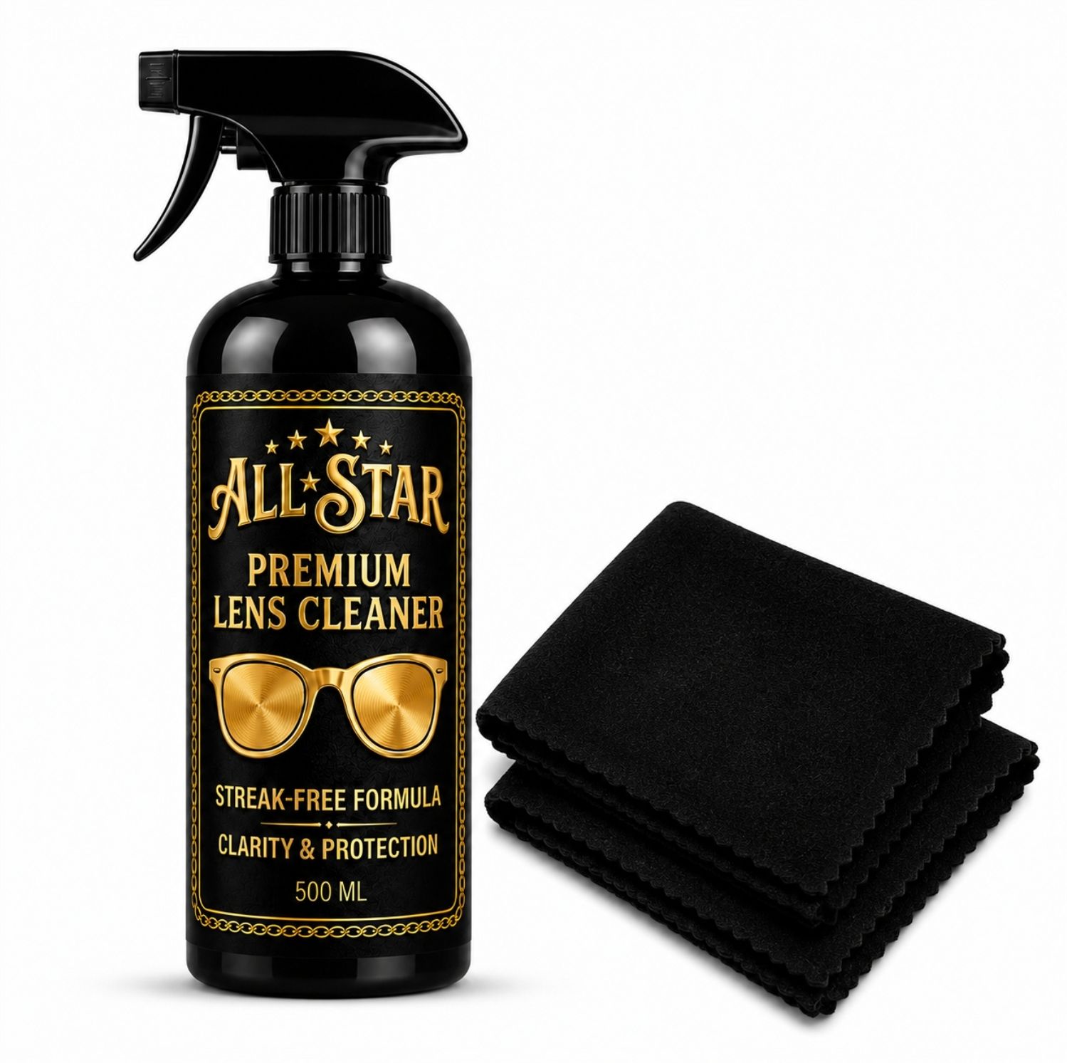 All Star Lens Cleaner Spray 500ML with 2 Cloths for Eyeglasses Camera Lens Care Kit Clean Lens Cleaner-image-26