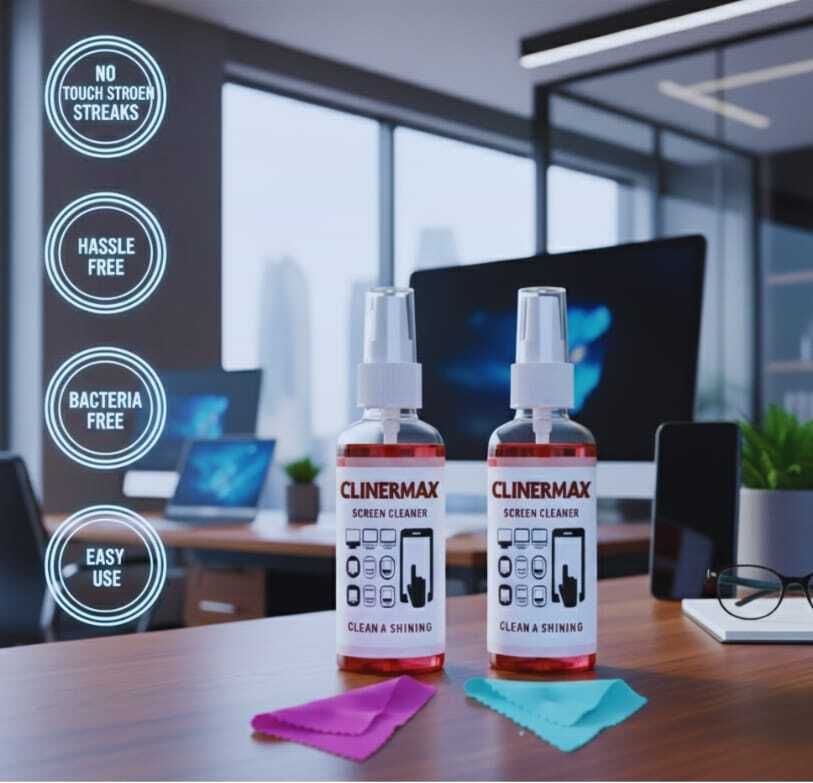 Clinermax 50ml Screen Cleaner Spray Combo with Microfiber Cloth for Mobile Laptop TV Lens Cleaner-image-28