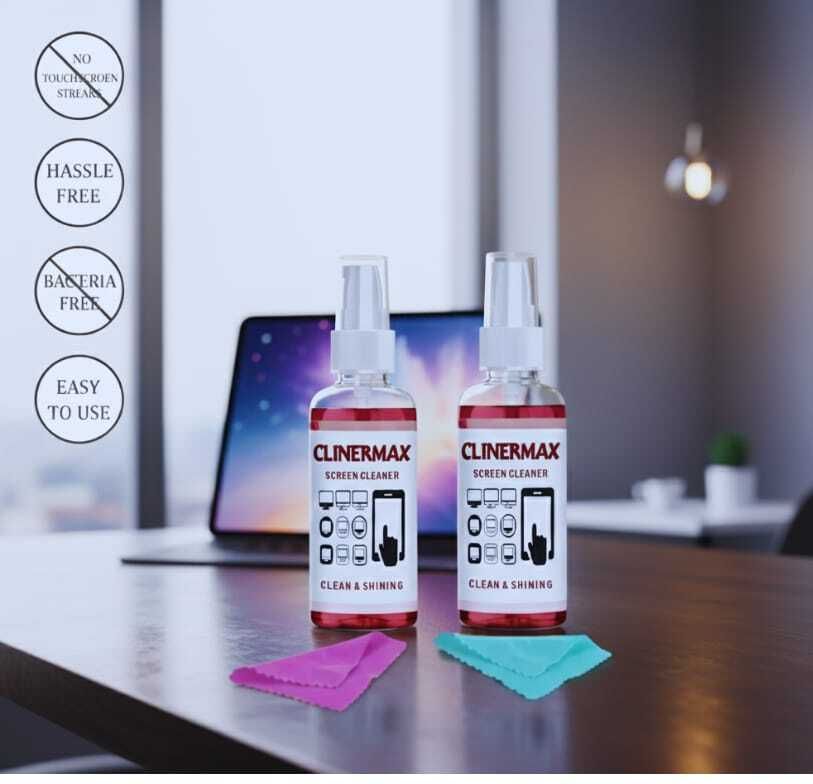 Clinermax Portable Screen Cleaner Spray Combo with Microfiber Cloth for Mobile Laptop LED Lens Cleaner-image-31