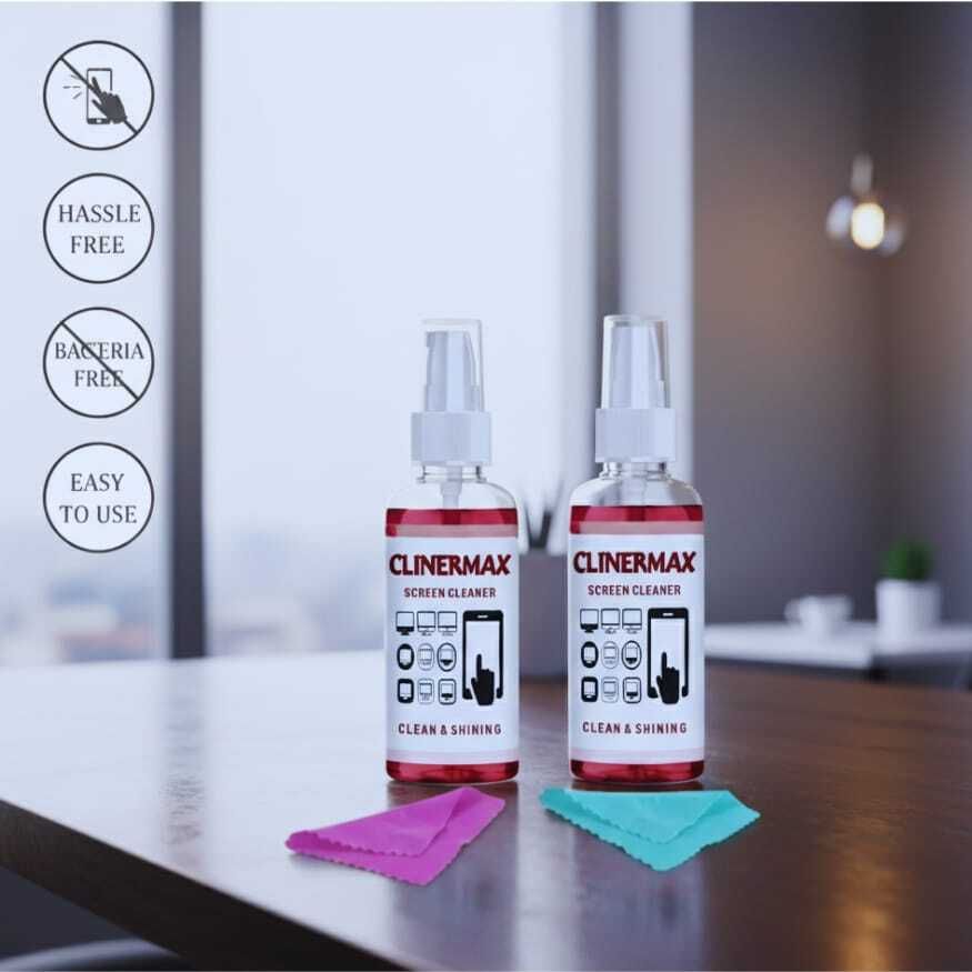 Clinermax 50ml Pocket Screen Cleaner Spray with Microfiber Cloth for Mobile Laptop LED TV Lens Cleaner-image-15