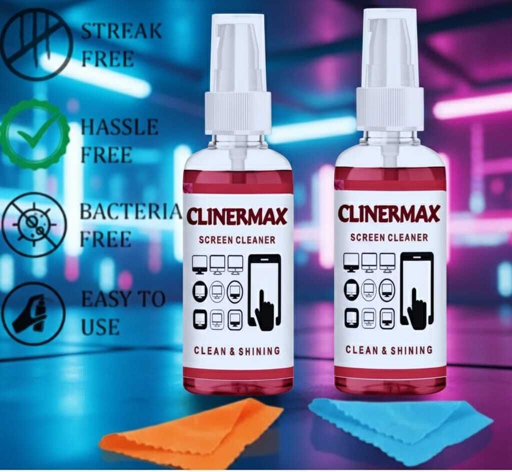 Clinermax Pocket Screen Cleaner 50ml Spray with Microfiber Cloth for Mobile Laptop LED TV Lens Cleaner-image-10