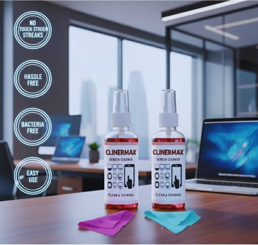 Clinermax 50ml Screen Cleaner Pocket Spray Combo with Microfiber Cloth for Mobile Laptop Lens Cleaner-image-38