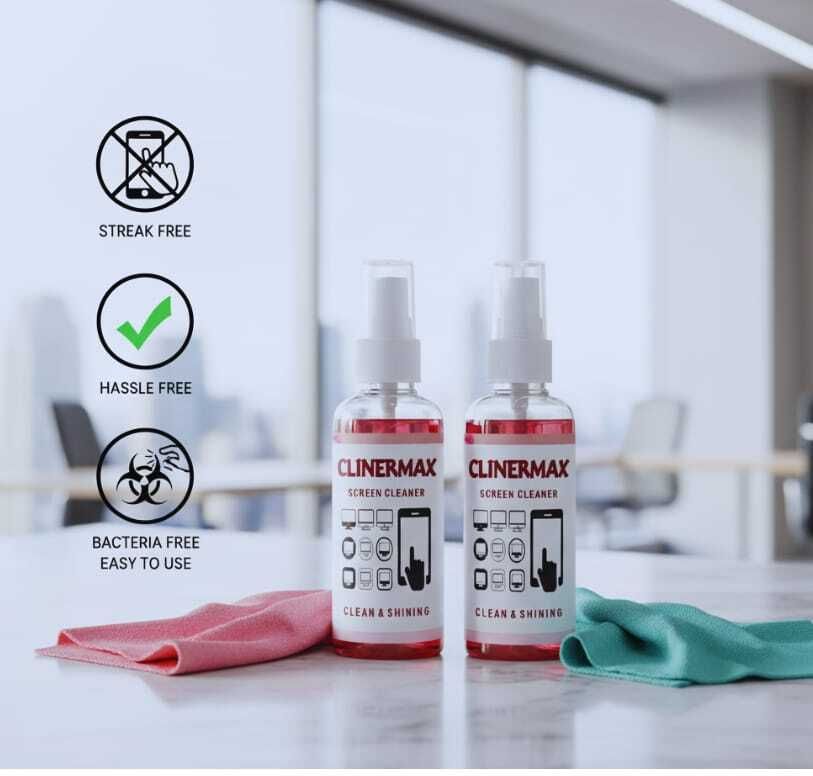 Clinermax Screen Cleaner 50ml Spray Combo with Microfiber Cloth for Mobile Laptop LED TV Lens Cleaner-image-27