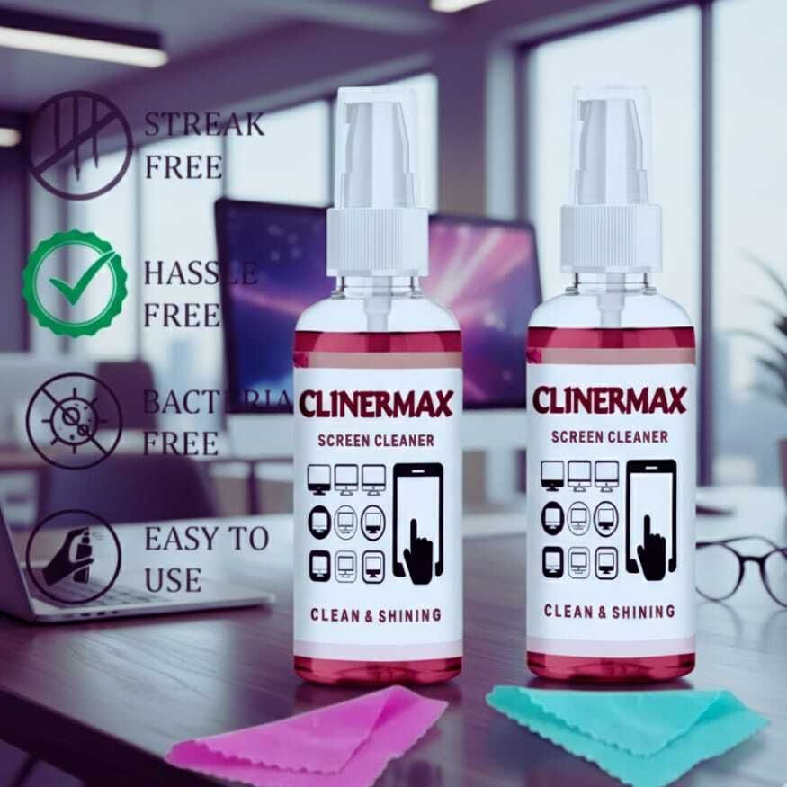 Clinermax Pocket Screen Cleaner 50ml Spray Combo with Microfiber Cloth for Mobile Laptop Lens Cleaner-image-40