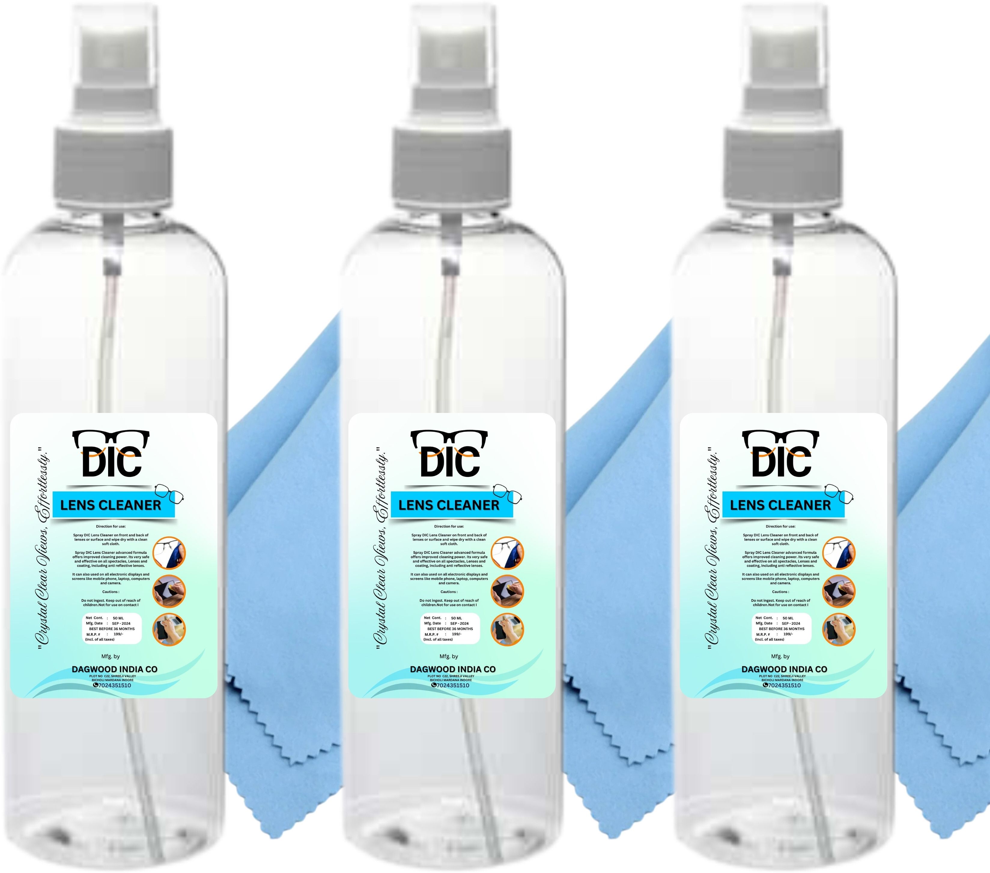 DIC 60ml Lens Cleaning Solution Spray with Microfiber Cloth | No Foam, No Detergent Lens Cleaner-image-47